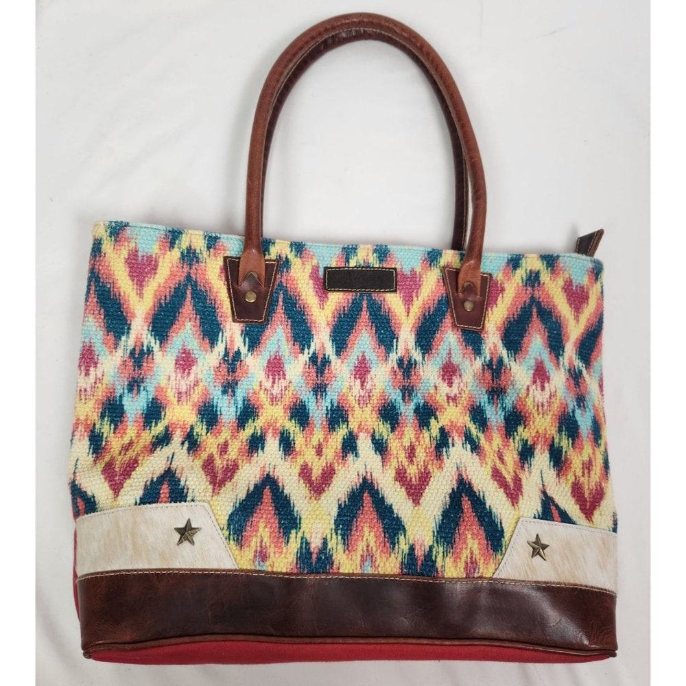 Sixtease Fandango Up Cycle Hairon Leather Canvas Rug Bag Conceal Carry